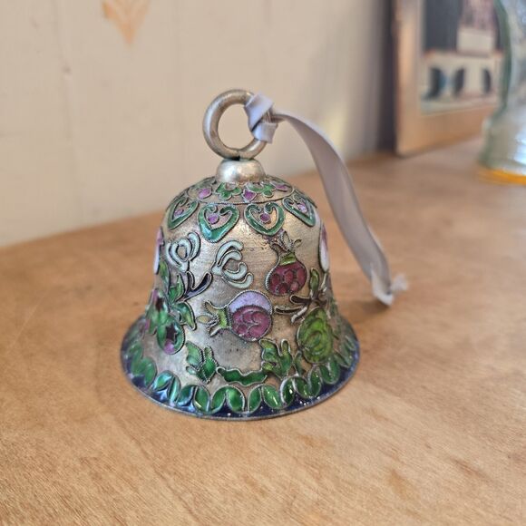 Other - Cloisonné Enameled Ornament Molded Copper Bell with Fruit And Flowers NYCO
